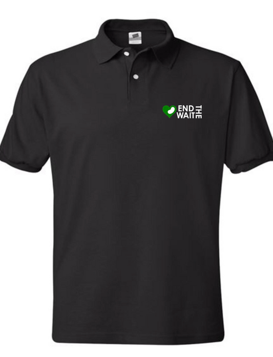 END the WAIT Black Polo Shirt